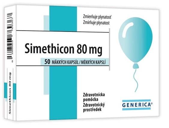 Generica Simethicon 80 mg 50 kapslí