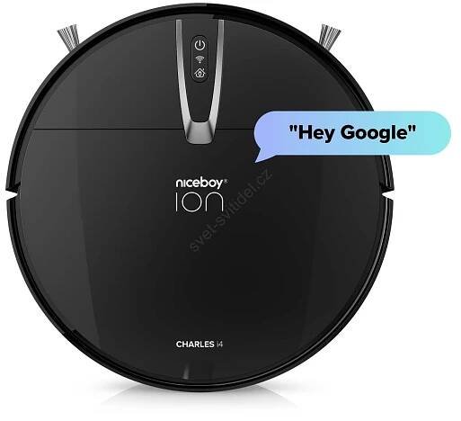 Niceboy ION Charles i4 - Chytrý robotický vysavač 2v1 4400 mAh Wi-Fi černá + dálkové ovládání