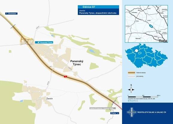 Česko má další kus dálnice. Rozšířením obchvatu Panenského Týnce na D7 přibylo 3,5 km