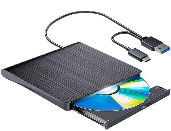 aelrsoch Externes Blu-ray Laufwerk USB 3.0 & Typ-C - 4K Ultra HD