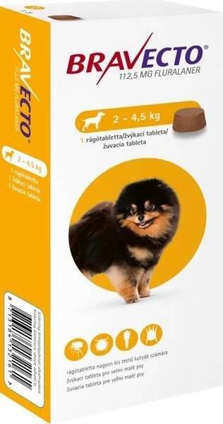 Bravecto 112,5 mg žvýkací tablety pro velmi malé psy 1 ks
