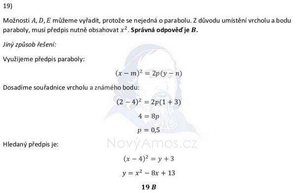 Didaktický test z matematiky - podzim 2022 - řešení úlohy 19