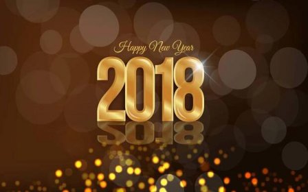 Happy New Year 2018 On A Dark Background With Gold Letters Wallpaper