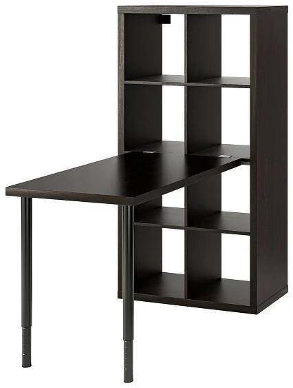 KALLAX / LINNMON Desk combination - black/black-brown 77x139x147 cm (30 1/8x54 3/4x57 5/8 ")