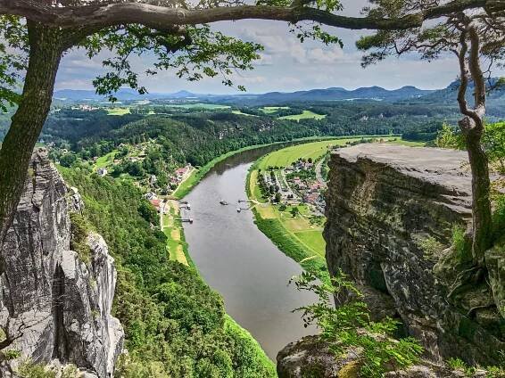 Bastei panoramic view platform