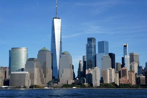 Manhattan skyline.