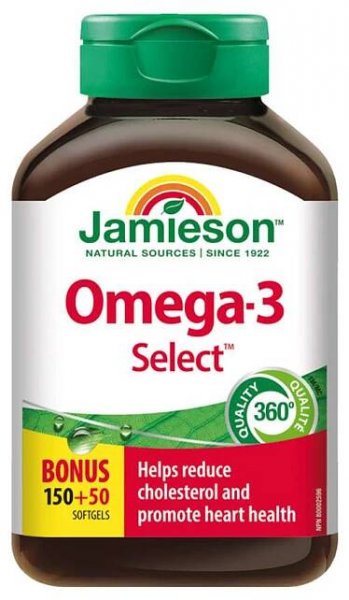 Jamieson Omega-3 Select 1000 mg 200 kapslí