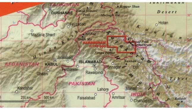 TerraQuest Karakoram, K2, Gasherbrum, Broad Peak 1:175 000 turistická mapa