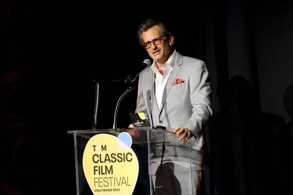 TCM Host Ben Mankiewicz speaks onstage during the screening of "Heat" during the 2025 TCM Classic Film Festival at TCL Chinese Theatre on April 27, 2025 in Hollywood, California. 
