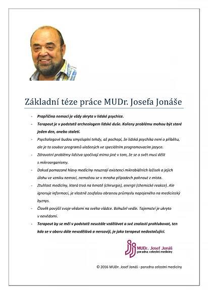 Základní téze práce MUDr. Josefa Jonáše – MUDr. Josef Jonáš