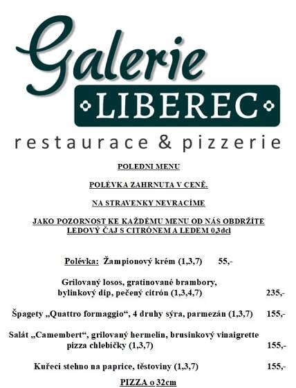 Polední menu Galerie Liberec 20.6.2024