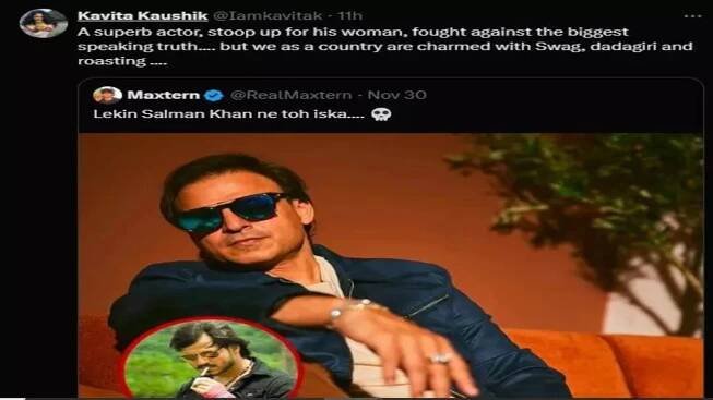 Kavita Kaushik seemingly takes a dig at Salman Khan and defends Vivek Oberoi: 'Country charmed with roasting, dadagiri...'