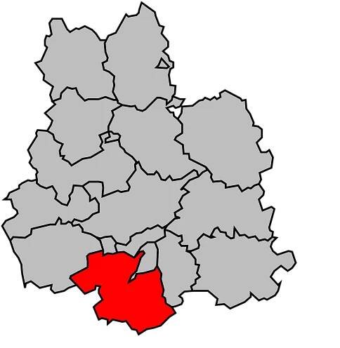 Kanton na mapě arrondissementu Verdun