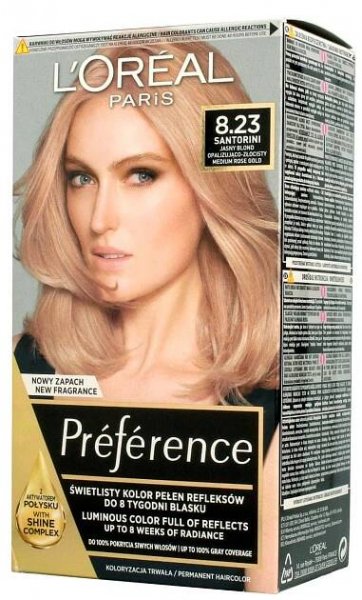 L'Oreal Paris Preference 8.23 - Středně růžová zlatá barva na vlasy