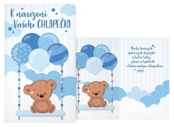 Přání k narození miminka M07-058 T | MFP paper s.r.o.