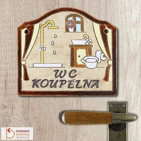 Keramická cedulka na dveře wc a koupelny