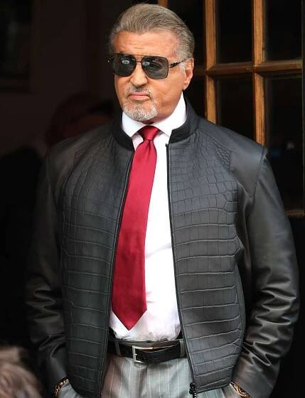 Sylvester Stallone is seen on the movie set of "Tulsa King" on April 16, 2025 in New York City