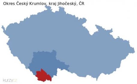 Mapa okresu Český Krumlov a kraje v ČR