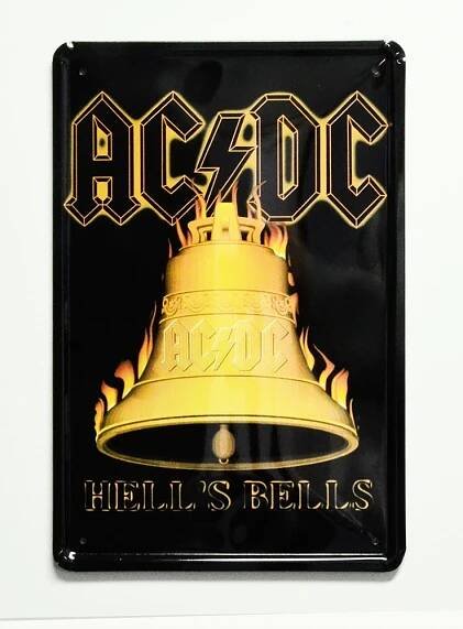 Publicidad Cartel  Metálico AC / DC Hell´s Bells