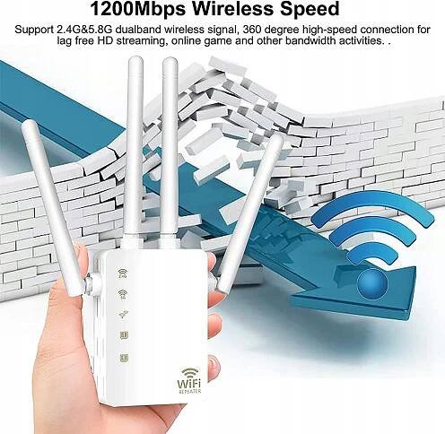 Zesilovač signálu Wi-Fi WLAN AC1200 DUAL BAND 2.4G 5G 1200Mpbs EAN (GTIN) 0791507009015