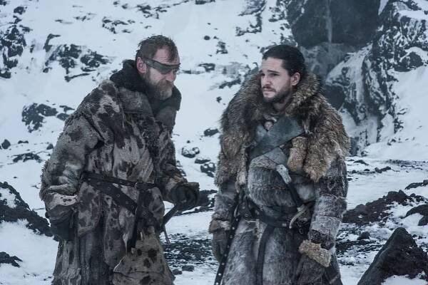 Hra o trůny - Za Zdí - Z filmu - Richard Dormer, Kit Harington