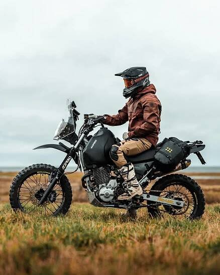 @gorm_moto bought his 2001 Honda NX650 Dominator ten years ago. A decade of modifications & designing a range of parts (that he also sells) & now the bike looks like this. We used it for the packaging of our new OS-BASE Adventure Rackless har
