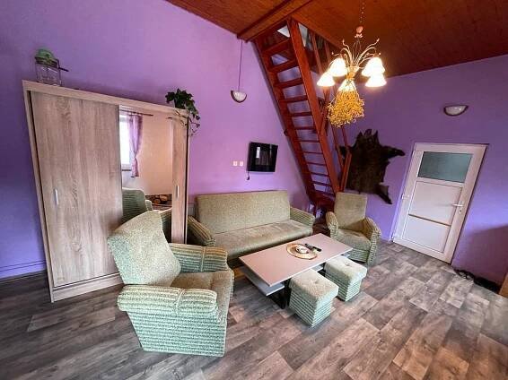 Obývací pokoj - chalupa k pronájmu Velhartice - foto 15