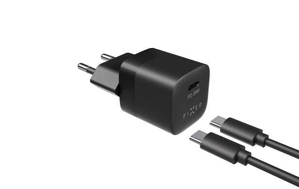 Nabíječka do sítě FIXED Mini 1x USB-C PD 30W + USB-C kabel 1m (FIXC30M-CC-BK) černá
