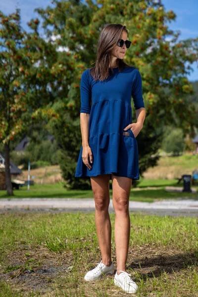 Drexiss dámské podzimní šaty SOFIE DARK BLUE | Drexiss