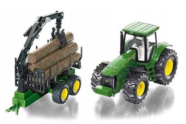 SIKU 1954 Traktor John Deere s lesním přívěsem 1:50 | Legenio - Specialista na stavebnice LEGO® a geniální zábavu!