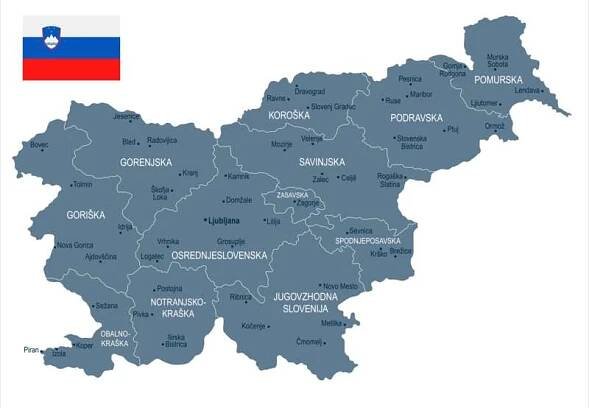 Regionální mapa Slovinska