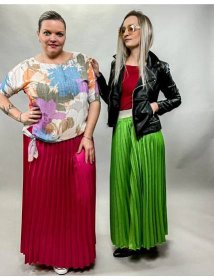 Italská móda Sukně dlouhá plisovaná/CUTE