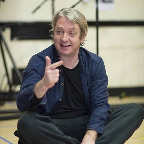 Thomas Arnold in rehearsal for The Kid Stays in the Picture (Photo: Sarah Ainslie)