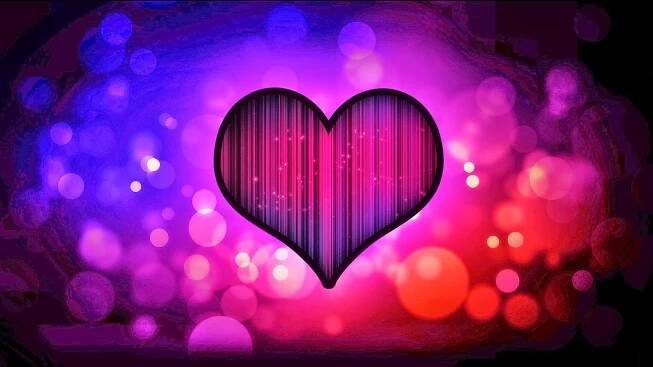 Hot Pink Heart Bokeh Background