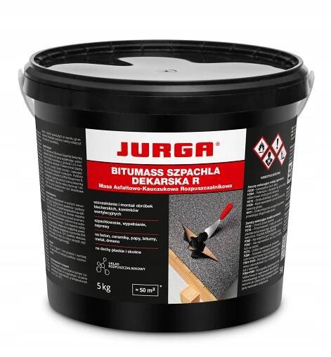 Pokrývačský tmel R na opravy tesnení Obrábanie JURGA Bitumass 5kg
