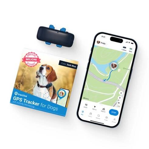 Tractive DOG 4 | GPS tracker sledování psů a zdraví | tmavě modrá | REPASOVANÉ