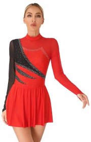 Dámské Dívčí Plesové Společenské šaty Lyrické Moderní Dance Šaty Krasobruslařský taneční kostým s dlouhým rukávem