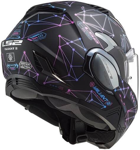 Výklopná moto přilba LS2 FF900 Valiant II Stellar P/J Matt Black Blue