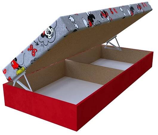 Válenda Mickey červená 200x80 cm pružinová | Vzorované | Pružinové | 80 × 200 cm | Válendy | Nábytek a čalounictví Králík