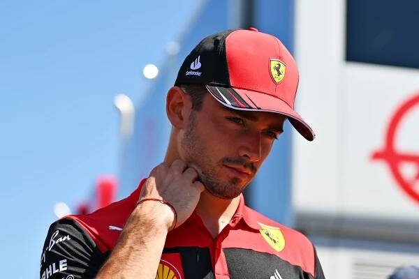 Charles Leclerc looks dejected after crashing out of the F1 French Grand Prix on Sunday.