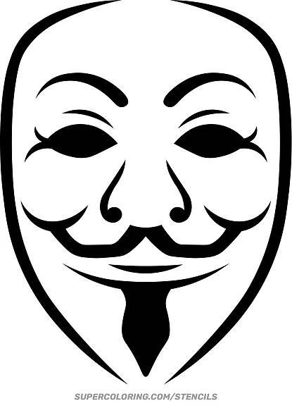 Šablona anonymní masky | Vystřihovánky pro děti k vytisknutí zdarma