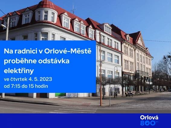 NA RADNICI V ORLOVÉ-MĚSTĚ PROBĚHNE ODSTÁVKA ELEKTŘINY