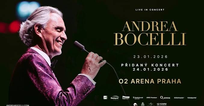 Předprodej vstupenek na přidaný koncert Andrea Bocelliho v Praze zahájen
