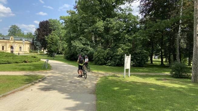 Na cyklisty narazíte ve Františkových Lázních na každém kroku | foto: Jana Strejčková,  Český rozhlas
