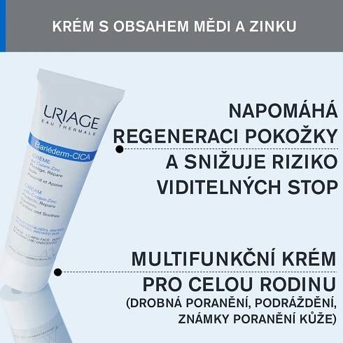 Uriage Bariéderm Regenerační krém s obsahem mědi a zinku 100 ml