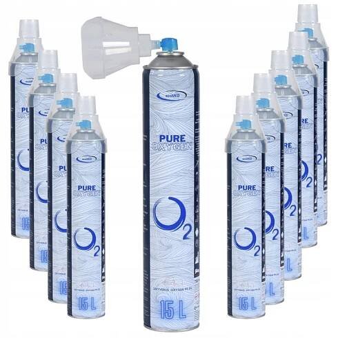 Inhalační kyslík v pralesní láhvi Kyslíková terapie 99,5% 15L Ecomed 10x