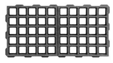 Černá plastová zátěžová zatravňovací dlažba FLOMA HydroG - délka 80 cm, šířka 40 cm, výška 6,5 cm