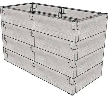 Vyvýšený záhon Juwel Timber 4ER-SET LG3177 130 cm šedý