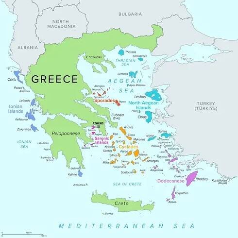 Mapa Egejského moře