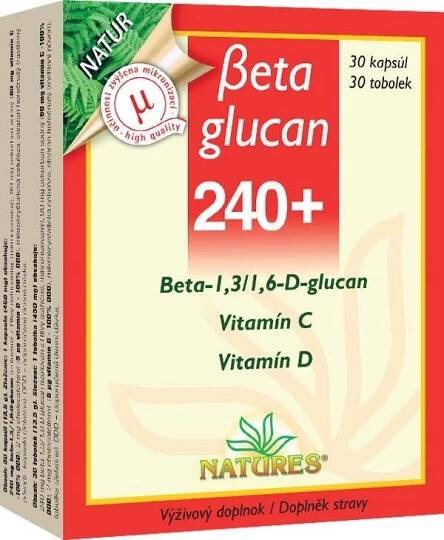 Natures Beta Glucan 240+ 30 tob. od 482 Kč